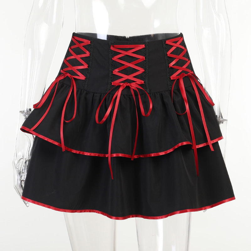 Contrasting Color Strappy Tutu Skirt High Waist Stitching Girl Contrasting Color Strappy Tutu Skirt High Waist Stitching Girl